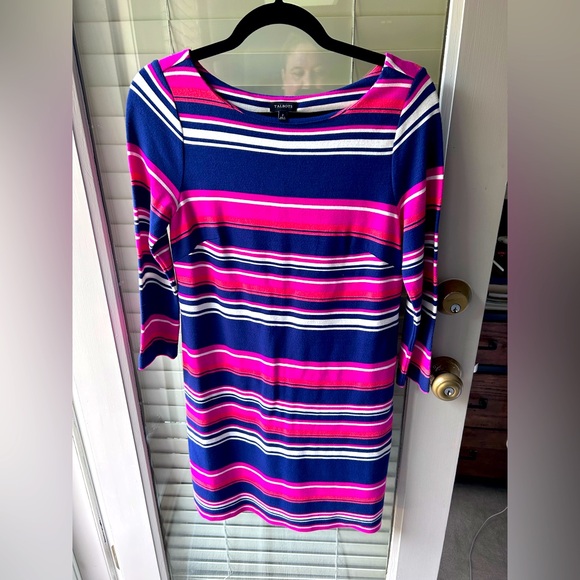 Talbots Pink, Blue, Orange & White Striped Knit Dress in Size 2 - Picture 1 of 4